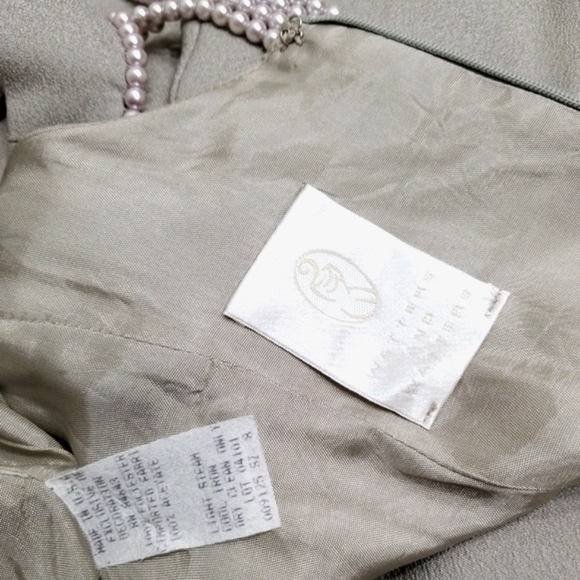 Vintage WATTERS & WATTERS Pearl Gray Formal Dress - Picture 3 of 6